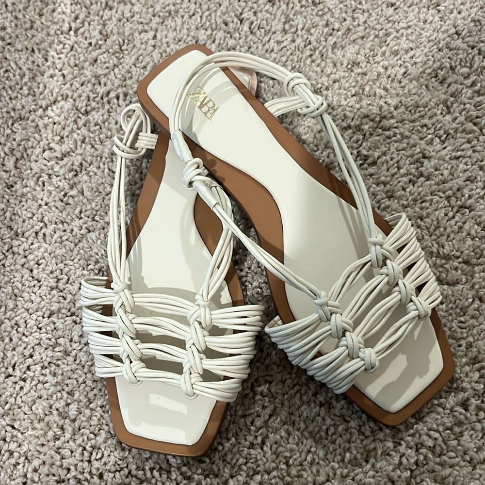 Zara white sandals